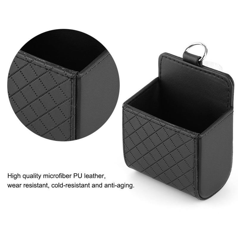 Ejoyous Car Air Vent Storage Bag Phone Holder Dash Organizer Drivers Pocket Sunglass Holder Car Mount Hanging Storage Pouch Bag Key Card Case Organizer with Hook - Black - Image 5